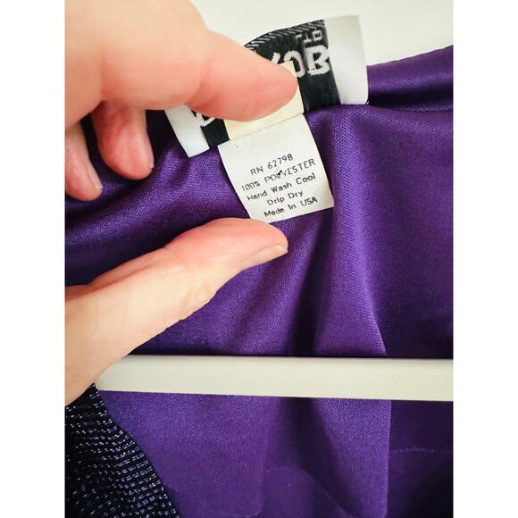 Vintage 70s Disco Nighclub Dress Purple Size small Sparkle Statement Style USA - Picture 9 of 17